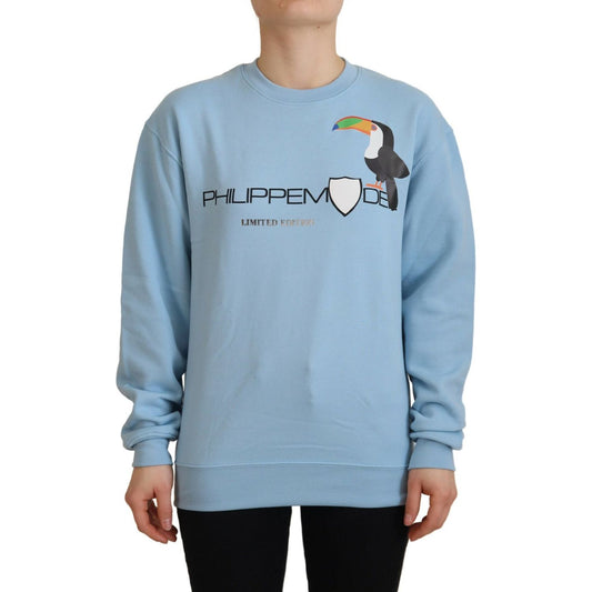 Philippe Model Chic Light Blue Logo Embellished Sweater Philippe Model Dark Gray