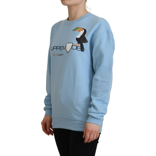 Philippe Model Chic Light Blue Logo Embellished Sweater Philippe Model Light Slate Gray