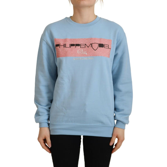Philippe Model Elegant Light Blue Long Sleeve Sweater Philippe Model Dark Gray