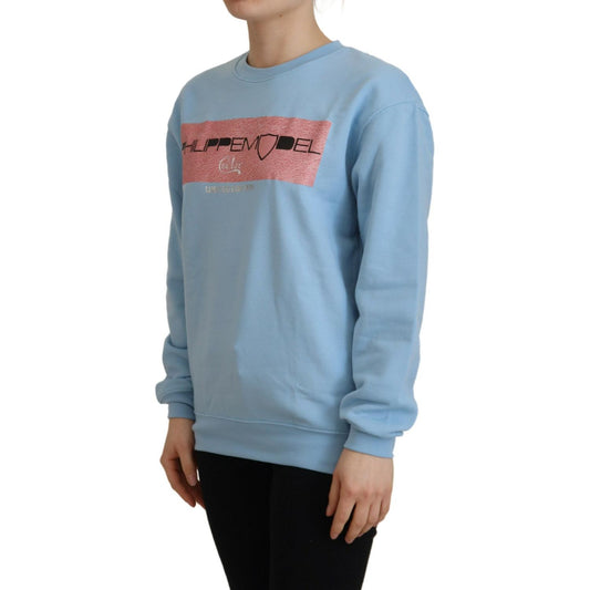 Philippe Model Elegant Light Blue Long Sleeve Sweater Philippe Model Light Slate Gray