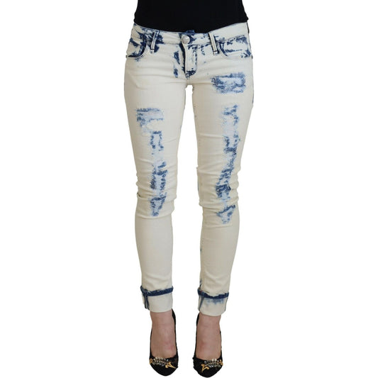 Acht Chic Low Waist Tattered Skinny Jeans Acht Gray