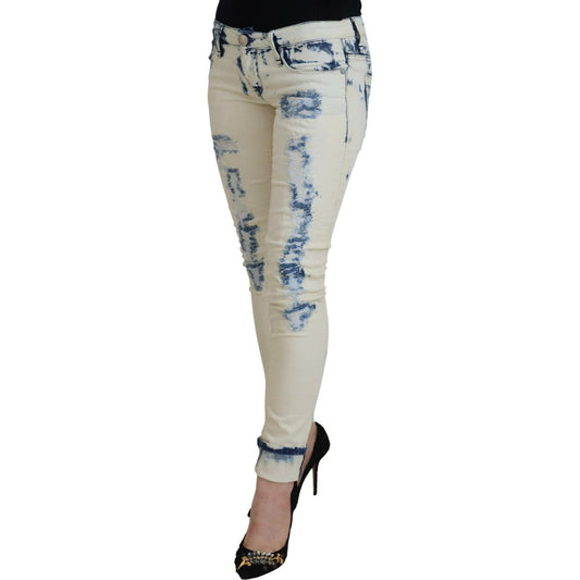 Acht Chic Low Waist Tattered Skinny Jeans Acht Dark Gray