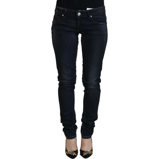 Acht Chic Low Waist Skinny Denim Pants Acht Black