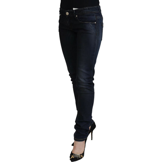Acht Chic Low Waist Skinny Denim Pants Acht Black