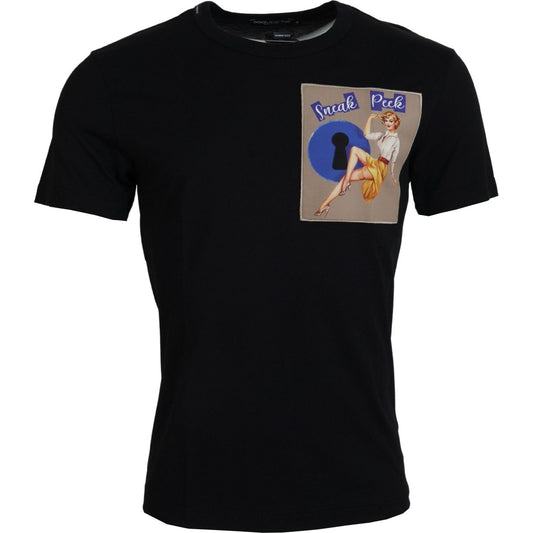 Dolce & Gabbana Chic Black Cotton Tee for the Modern Man Dolce & Gabbana Black