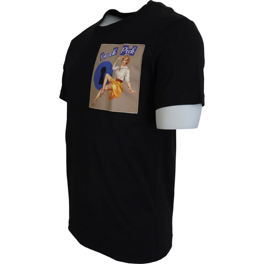 Dolce & Gabbana Chic Black Cotton Tee for the Modern Man Dolce & Gabbana Black