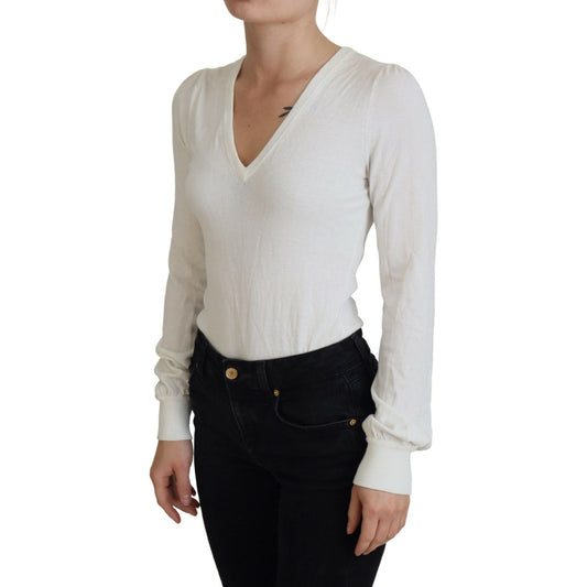 Patrizia Pepe Chic Ivory Casual Blouse Patrizia Pepe Gray
