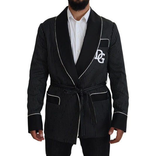 Dolce & Gabbana Elegant Silk-Lined Robe Jacket Dolce & Gabbana Black
