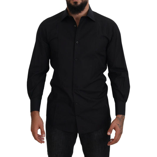 Dolce & Gabbana Elegant Black Formal Long Sleeve Shirt Dolce & Gabbana Black