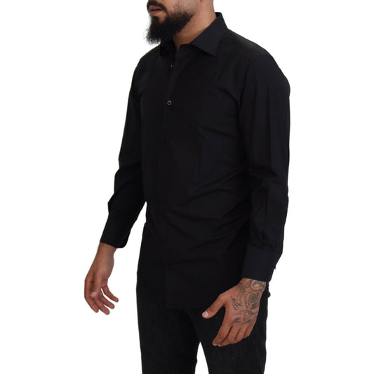 Dolce & Gabbana Elegant Black Formal Long Sleeve Shirt Dolce & Gabbana Black