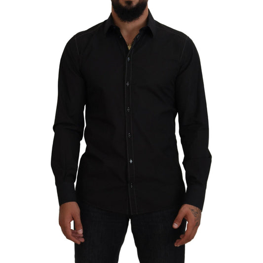 Dolce & Gabbana Elegant Black Formal Cotton Shirt Dolce & Gabbana Black