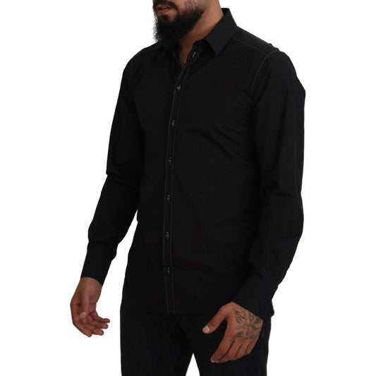 Dolce & Gabbana Elegant Black Formal Cotton Shirt Dolce & Gabbana Black