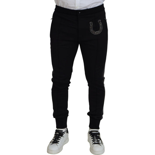 Dolce & Gabbana Elegant Black Jogger Pants in Luxe Wool Blend Dolce & Gabbana Gray