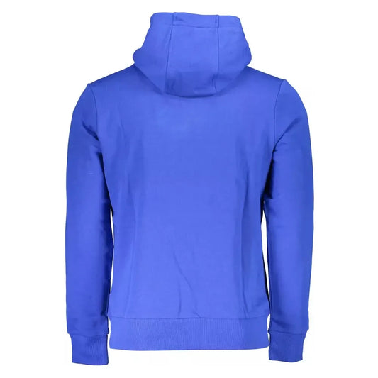 La Martina Chic Blue Embroidered Hooded Sweatshirt La Martina Royal Blue