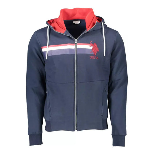 U.S. POLO ASSN. Chic Blue Hooded Zip Sweatshirt - Embroidered Detail U.S. POLO ASSN. Dark Slate Gray