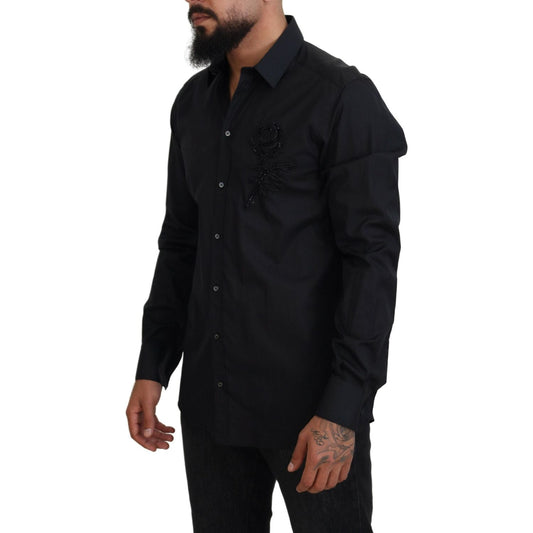 Dolce & Gabbana Elegant Slim Fit Formal Dress Shirt Dolce & Gabbana Black