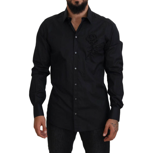 Dolce & Gabbana Elegant Slim Fit Formal Dress Shirt Dolce & Gabbana Black