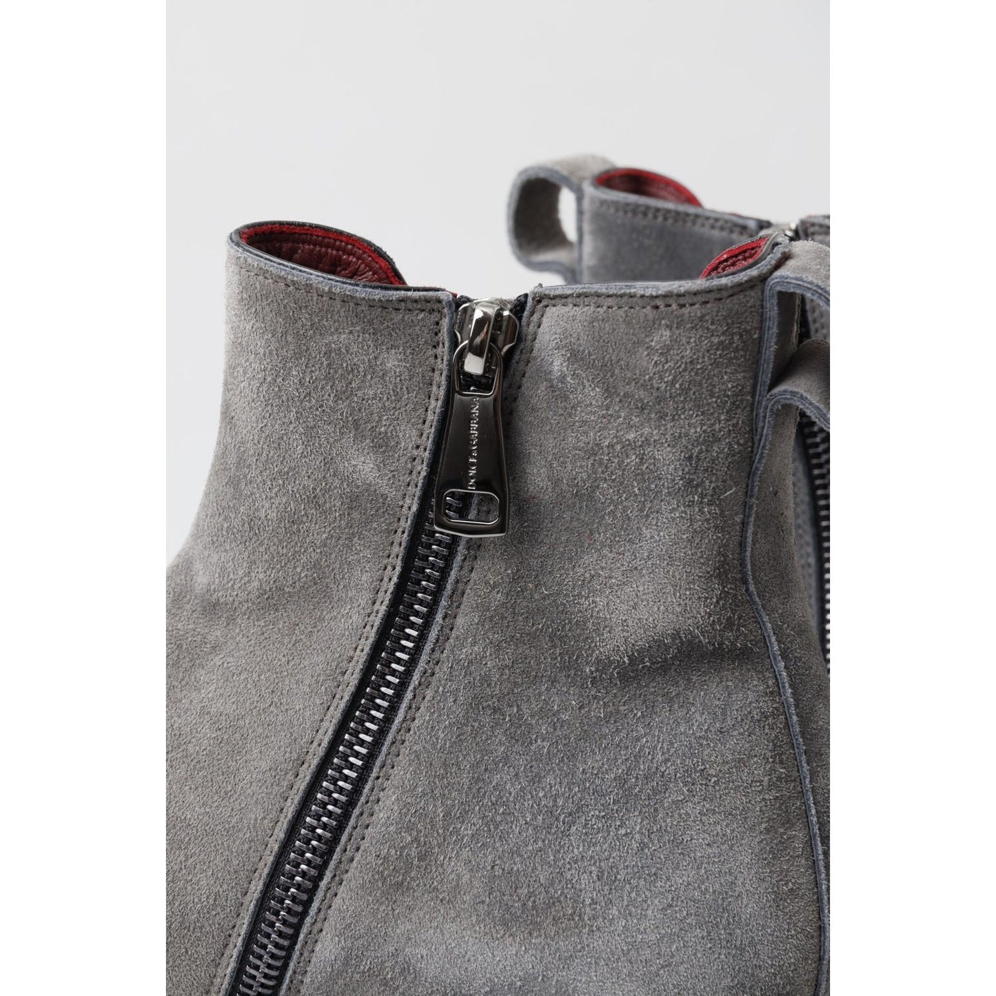Dolce & Gabbana Gray Leather Men Ankle Boots Shoes