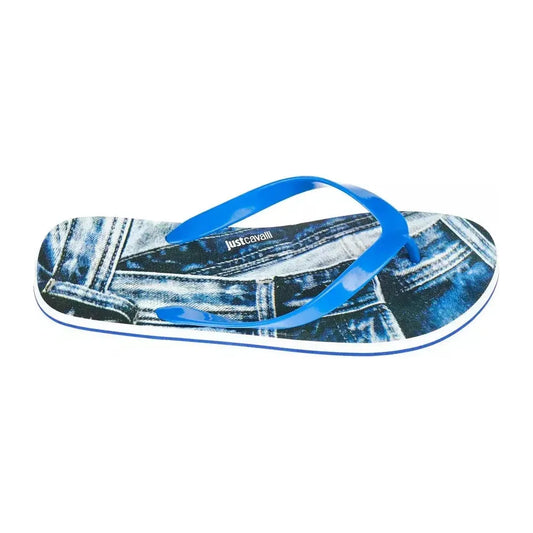 Just Cavalli Light Blue EVA Men Sandal Just Cavalli Steel Blue