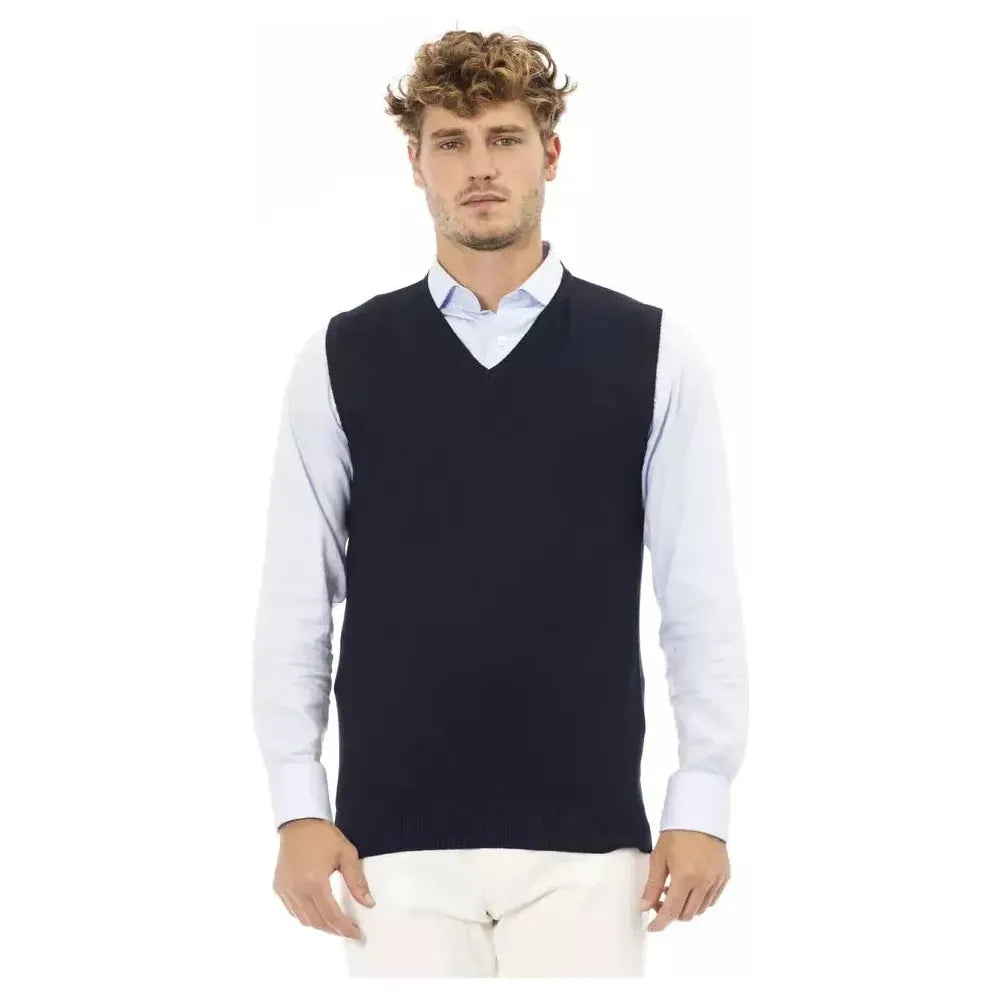 Alpha Studio Blue Viscose Men's Jacket