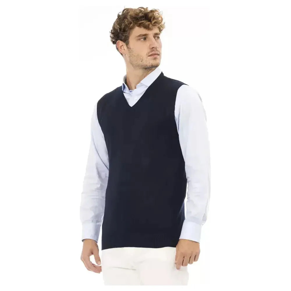 Alpha Studio Blue Viscose Men's Jacket