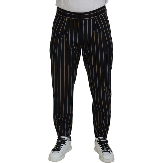 Dolce & Gabbana Elegant Striped Chino Tapered Pants Dolce & Gabbana Gray