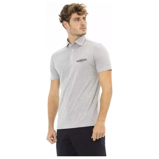 Baldinini Trend Gray Cotton Men Polo Shirt Baldinini Trend Gray