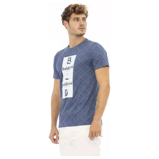 Baldinini Trend Blue Cotton Men T-Shirt Baldinini Trend Rosy Brown