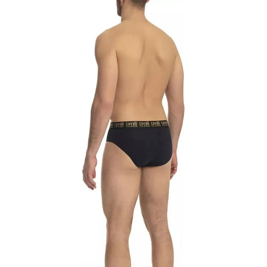 Cavalli Class Blue Cotton Men's Brief Cavalli Class Rosy Brown