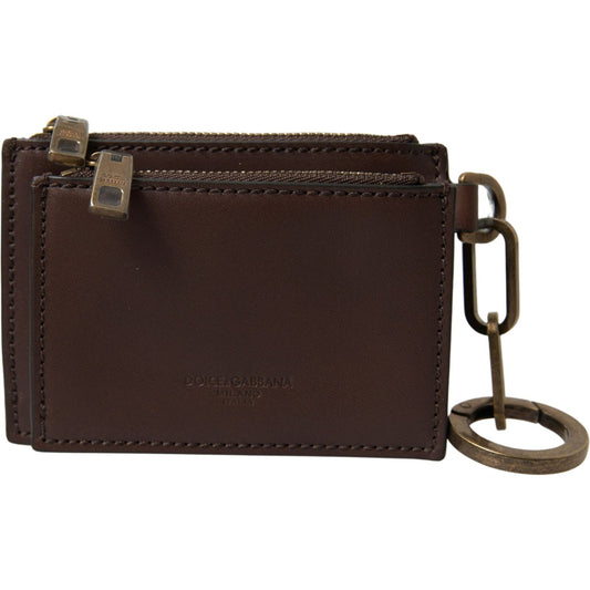 Dolce & Gabbana Elegant Brown Leather Coin Purse Wallet Dolce & Gabbana Dark Slate Gray