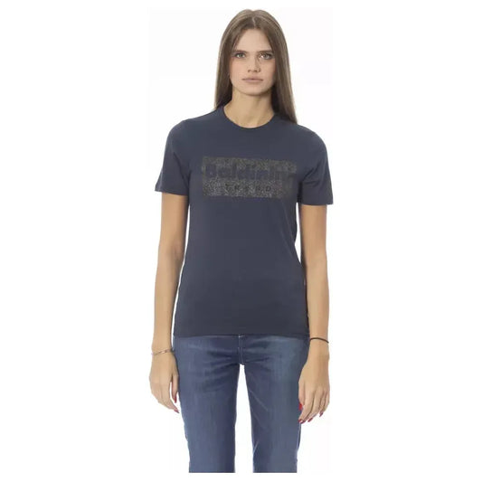 Baldinini Trend Blue Cotton Women T-Shirt Baldinini Trend Dark Slate Gray