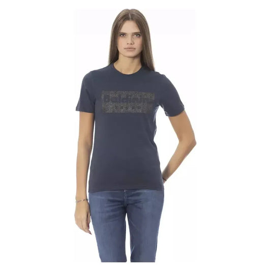 Baldinini Trend Blue Cotton Women T-Shirt Baldinini Trend Dark Slate Gray