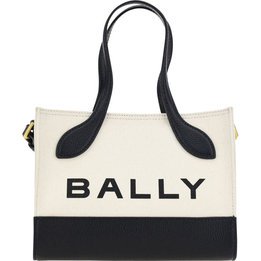 Bally Chic Contrast Mini Leather Handbag Bally Antique White