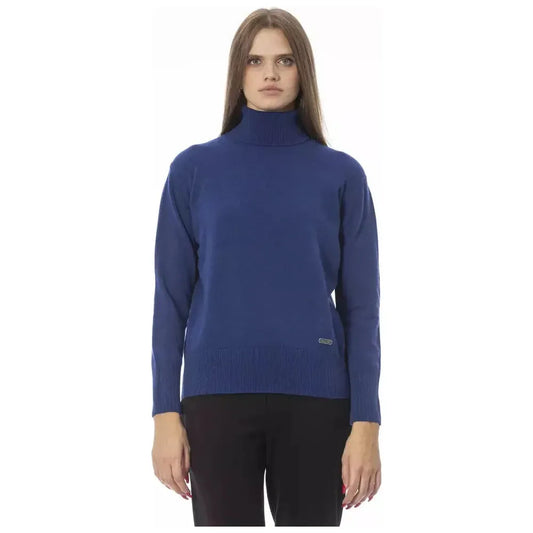 Baldinini Trend Blue Wool Women Sweater Baldinini Trend Dark Slate Gray