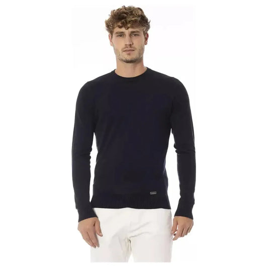 Baldinini Trend Blue Modal Men Sweater Baldinini Trend Dark Slate Gray