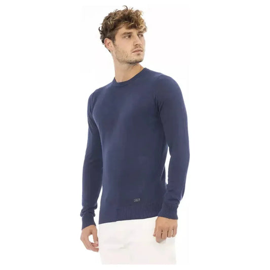 Baldinini Trend Blue Modal Men Sweater Baldinini Trend Dark Slate Gray