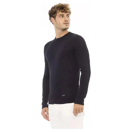 Baldinini Trend Blue Modal Men Sweater Baldinini Trend Dark Slate Gray