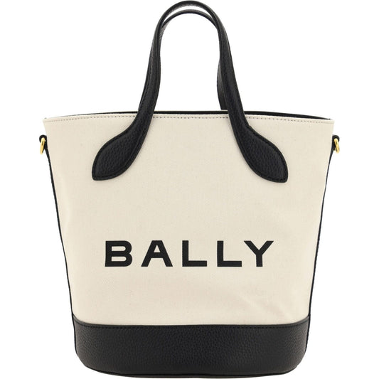 Bally Elegant Monogram Bucket Bag in Black & White Bally Dark Slate Gray