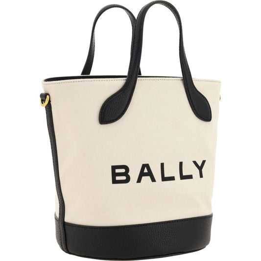 Bally Elegant Monogram Bucket Bag in Black & White Bally Dark Slate Gray