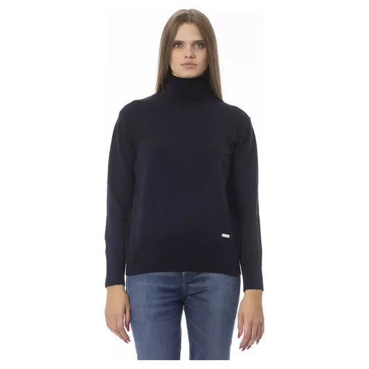 Baldinini Trend Blue Wool Women Sweater Baldinini Trend Dark Slate Gray