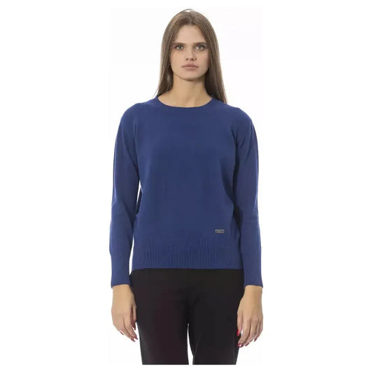 Baldinini Trend Blue Wool Women Sweater Baldinini Trend Dark Slate Gray