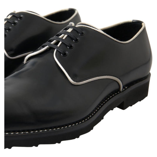 Dolce & Gabbana Elegant Black and White Formal Men's Shoes Dolce & Gabbana Dark Slate Gray
