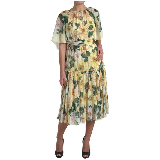 Dolce & Gabbana Elegant Silk Floral Maxi Dress Dolce & Gabbana Rosy Brown
