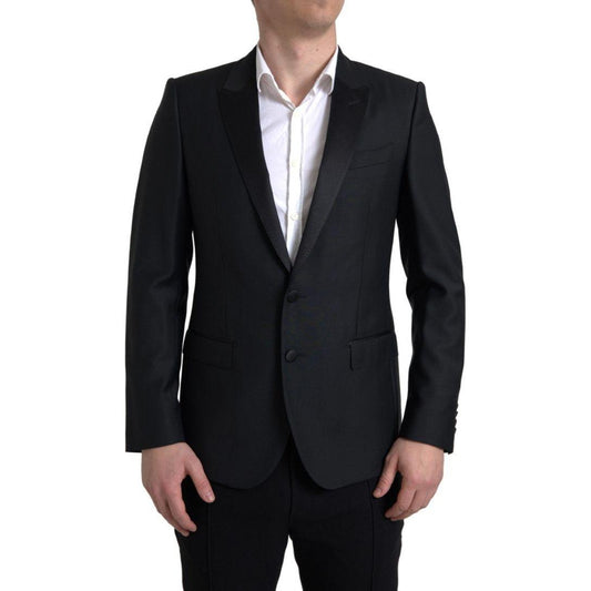 Dolce & Gabbana Exquisite Slim Fit Wool-Blend Blazer Dolce & Gabbana Black