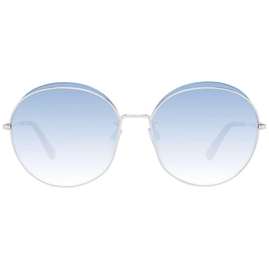 Bally rose gold women's sunglasses with gradient blue lenses and half-rim style, offering 100% UVA & UVB protection.