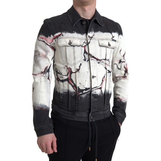 Dolce & Gabbana Multicolor Cotton Stretch Denim Jacket Dolce & Gabbana Dark Slate Gray