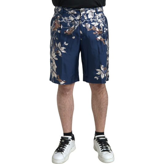 Dolce & Gabbana Silken Floral Bermuda Shorts in Blue Dolce & Gabbana Gray