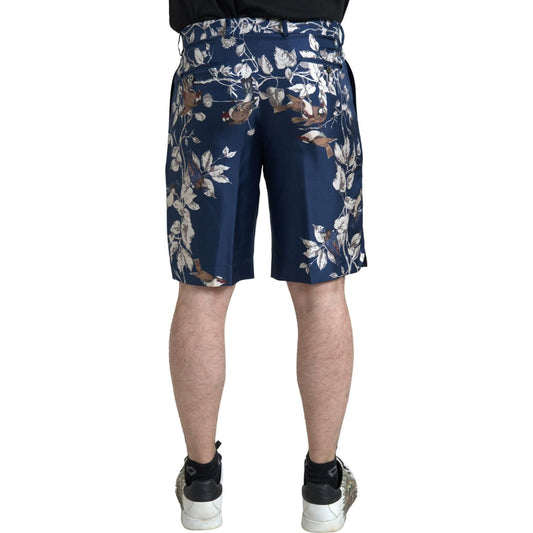 Dolce & Gabbana Silken Floral Bermuda Shorts in Blue Dolce & Gabbana Gray