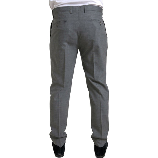 Dolce & Gabbana Elegant Skinny Wool Dress Pants in Grey Dolce & Gabbana Dark Slate Gray