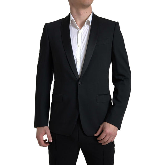 Dolce & Gabbana Chic Slim Fit Virgin Wool Blazer Dolce & Gabbana Black